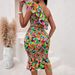 Women's Printed Crop Top And Bodycon Skirt Set Fashionable Casual Off-Shoulder Sleeveless Slim Fit Sexy Skirt Suit_ecoleips.com