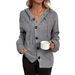 2025 European American Cross-border Women's Fashion Solid Color Hooded Single-breasted Sweater, New Autumn And Winter_ecoleips.com