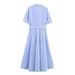 Women's Belted Poplin Shirt Dress Reducing Age Summer New Youthful_ecoleips.com