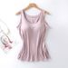 2025 Women's Vest Tops With Built In Bra Neck Vest Padded Slim Fit Tank Tops Sexy Shirts Feminino Casual Underlay Shirt Slimming_ecoleips.com