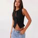 Women's Clothing Summer Y2K Slim Hot Girl Sleeveless Round Neck Ribbed Button Vest_ecoleips.com
