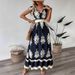2025 European And American Summer New Women's Clothing Beach Dress Holiday Style Printed Big Swing Dress_ecoleips.com