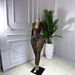 Women's Long Sleeved Pleated Dress European And American Style V Neck High Elasticity Sexy Print Dress_ecoleips.com