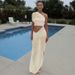 Women's Clothing New Fashion Mesh Splicing Tube Tops Side Hollow Dress_ecoleips.com