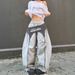 Spring And Summer Strappy Splicing Hot Girl Street Hip Hop Street Dance Trousers Casual Loose Large Men And Women Sports Pants_ecoleips.com
