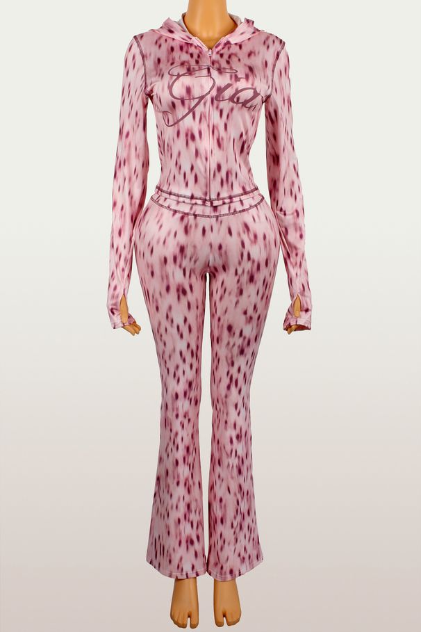 Women's Clothing Women's Fashion Leopard Print Streetwear Set Zip Up Long Sleeve Jacket And Trousers European American Style Casual Outfit_ecoleips.com