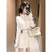 European-style Casual Sports Suit For Women, 2026 Spring And Autumn New Korean-style Slim-fit Striped Stand-collar_ecoleips.com