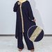 Modest Set Traditional Abaya & Palazzo Pants Set – Embellished Modest Loungewear (Loose Fit, Elegant Beading, Muslim Women’s Outfit)_ecoleips.com