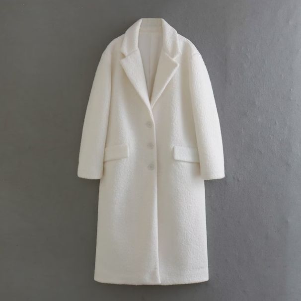 New Fashion Long Woolen Coat High Lapel Loose Woolen Coat Women_ecoleips.com