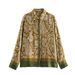 Women's Clothing New Loose Slim Satin Texture Printed Shirt_ecoleips.com