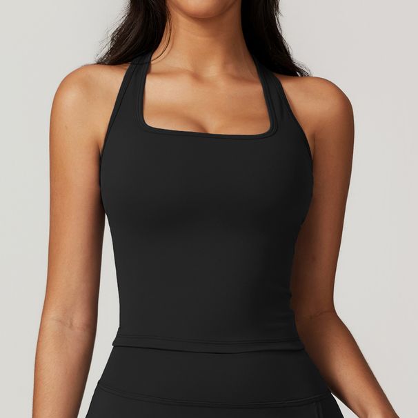 Women's Clothing Brushed I Shaped Beautiful Back Sports Vest Women's Tight Quick Drying Casual Running Fitness Top Yoga Clothes_ecoleips.com