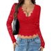 Diyun 2025 Spring Summer European American Foreign Trade Y2K Sexy Deep V Hollow Sweet And Spicy Style Lace_ecoleips.com