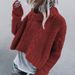 Women's Clothing Long Sleeve Pullover High Neck Cable Knit Sweater Oversized High-Neck Cable Knit Sweater – Chunky Cotton-Blend Pullover (S-XL)_ecoleips.com