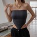 cross-border Solid Color Fishbone Corset, Shiny Strapless Top, Diamond-shaped, Navel-exposed, Backless European_ecoleips.com