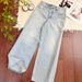 Women's Light Blue Washed Cotton Straight Leg Jeans Cat Whiskers Gardener Style Regular Fit Solid Denim Jeans For Spring/Autumn_ecoleips.com