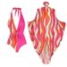 Women's Clothing Bikini New One Shoulder Striped Print High Waist Split Swimsuit Suit Female Cross Border Hot Style_ecoleips.com