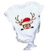 Cross-border Supply: Merry Christmas, Christmas Tree, Santa Claus Letter Print, Plus-size Women's Round-neck_ecoleips.com