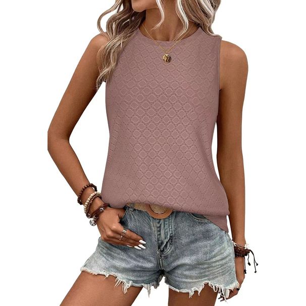 Women's Clothing Spot Spring And Summer New Round Neck Printed Vest T Shirt Top_ecoleips.com