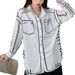 Oversized Artistic Print Shirt – Long Sleeve Loose Fit Blouse With Unique Japanese-Inspired Design, Comfortable Polyester Top For Casual & Streetwear_ecoleips.com