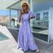 Aria Basics Aria Basics 2024 New European And American Style Lace Patchwork INS Casual Loose Waist Tie Dress For Women_ecoleips.com