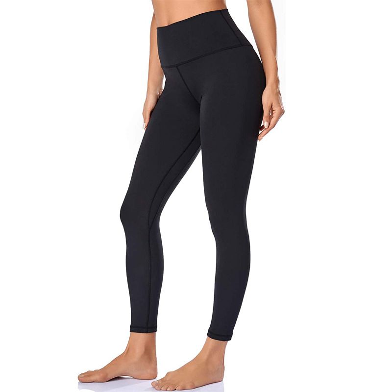 Women's Black Yoga High Waisted Hip Lifting Pants Plus Size Sports Bottoms_ecoleips.com