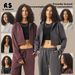 Women's Clothing Cropped Hooded Zipper Cardigan Long Sleeve Sweatshirt Jacket Clean Fit Spring/Autumn Family Clothing_ecoleips.com