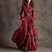 Plus Size Women's French Retro Plaid Slimming Irregular European And American New Design Dress_ecoleips.com