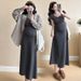 Autumn New Korean Fashion Lace Patchwork Shirt Two-Piece Maternity Dress_ecoleips.com