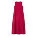 2024 Women's New Casual Bohemian Sexy Sleeveless Deep V-Neck Side Split Dress_ecoleips.com