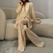 Cross Border European And American Fashion Casual Women's Clothing Sequined Suit Jacket Trousers Suit Temperament Elegant Sequined Top Pants_ecoleips.com