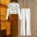 Women's Clothing Style Super Heavy Handmade Beaded Cardigan Top Split Wide Leg Pants Fashionable Trousers Two Piece Set In Stock_ecoleips.com