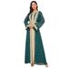 Women's Clothing Modest Abaya Dress Dubai Abaya Elegant Long Sleeve Kaftan With Gold Embroidery | Modest Evening Gown For Parties & Travel_ecoleips.com