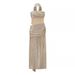 Elegant Sequin & Ribbon Strapless Mermaid Gown – Stretch Polyester Formal Dress In Light Blue/Nude (S-Xl)_ecoleips.com
