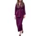 Women's Knit Cardigan & Skirt Set – Long Sleeve Tie-Waist Duster Coat & Midi Dress Outfit (12 Colors, S-XXXL)_ecoleips.com