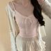 Pure Desire Lace Trim Vest Sweet Base Hot Girl Bowknot Chest Pad Slim Fit Strap Design Sense Sleeveless Top_ecoleips.com