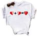 Wholesale Cross-border Clothing, Loose Plus-size Women's Floral Heart-patterned Short-sleeve T-shirts_ecoleips.com