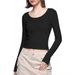 AE054 European Size Simple Long-sleeve T-shirt For Women, Spring And Autumn Design, Slim Fit, Versatile Base Layer Top_ecoleips.com