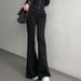 American-style Flared Yoga Pants For Women, Spring And Autumn High-waisted Casual Bootcut Pants, Gray Petite Sports_ecoleips.com
