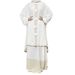 Muslim Dress Women Elegant Muslim Women's Two-Piece Abaya Set With Bow & Double-Layer Hood - Flowy Long Dress & Scarf Neck - Solid Color Modest Outfit (Pink, Blue)_ecoleips.com