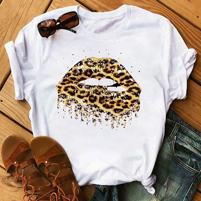 European And American Cross-border Foreign Trade Clothing - Round-neck Printed Women's Short-sleeve T-shirt Top_ecoleips.com