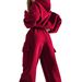 Trendy Women's Sweatsuit Set - Thickened Poly-Cotton Hoodie & Joggers (Blue/Red/Brown/Khaki/Black/White)_ecoleips.com