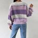 Women's Clothing Autumn And Winter Long Sleeved Pullover Sweater Contrast Color Casual Loose Lazy Style Knitted Tops For Women_ecoleips.com