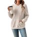 2026 Autumn Winter New Cross-Border European And American Women's Clothing Knitted Sweater Hooded Ribbed_ecoleips.com