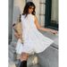 A-Line White Loose Sleeveless Dress With Subtle Waistband For Spring/Summer, Perfect For Daily Wear_ecoleips.com
