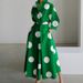 Women's Clothing Women's Wear Simple Long Sleeved Printed Fashionable Shirt Dress_ecoleips.com