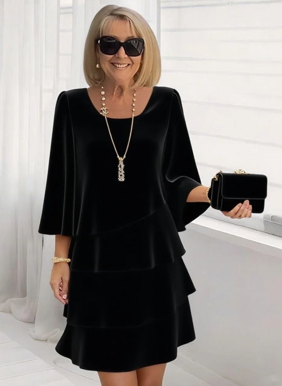 Spring/Summer Fashion Cake Dress For Women: Loose-Fitting, Slimming Round-Neck Dress_ecoleips.com