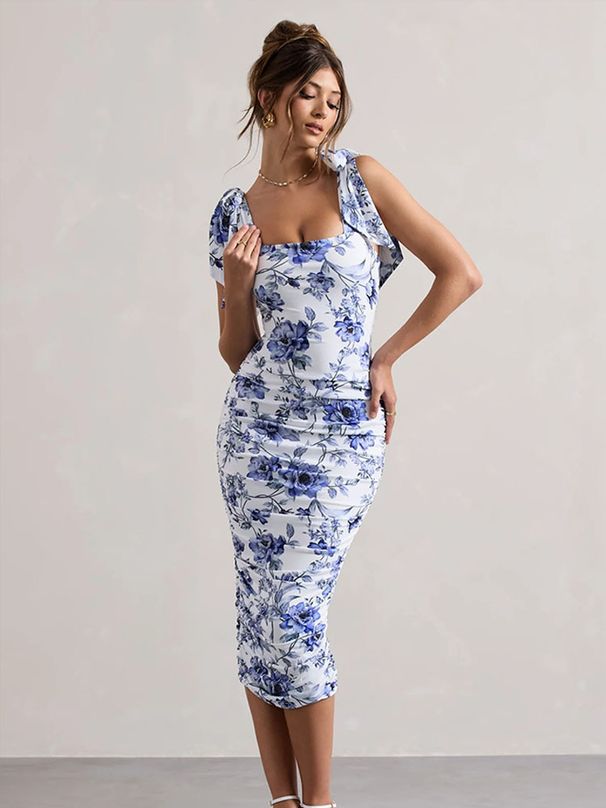 Women's Summer Fashion Retro Print Pleated Dress_ecoleips.com