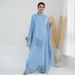 Modest Abaya Dress/Muslim Dress Women Elegant Dubai Turkish Solid Color Batwing Fringe Maxi Dress LR641 - Flowy Bohemian Abaya With Long Sleeves_ecoleips.com