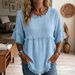 New Women's Casual Loose Fit Shirt Round Neck Pullover Short Sleeve Top Style Fashion_ecoleips.com
