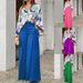 Printed Flowy Blouse & Wide-Leg Pants Set – Women's Elegant Casual Outfit (Breathable Polyester, Boho Chic Style In Multi-Colors)_ecoleips.com